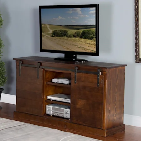 65" TV Console w/ Barn Doors